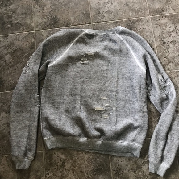 NWOT Wildfox Distressed Boyfriend Sweatshirt XS - Picture 3 of 3